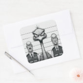 "Emu Police Lineup" Vierkante Sticker (Envelop)
