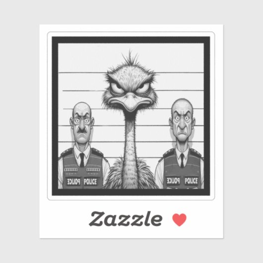"Emu Police Lineup" Vinyl Sticker (Vel)