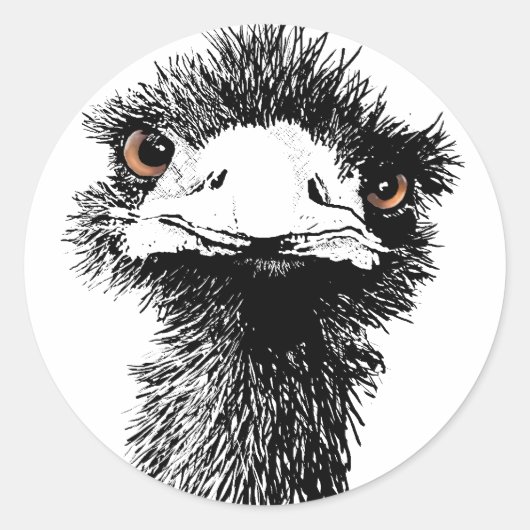 Emu Ronde Sticker (Voorkant)