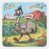 EMU-Sticker Vierkante Sticker (Voorkant)