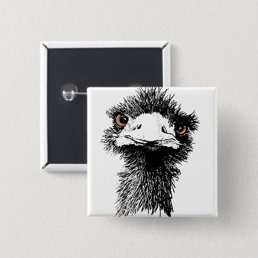 Emu Vierkante Button 5,1 Cm (Voorkant /achterkant)