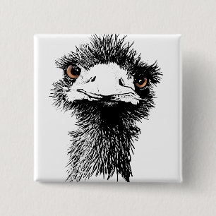Emu Vierkante Button 5,1 Cm