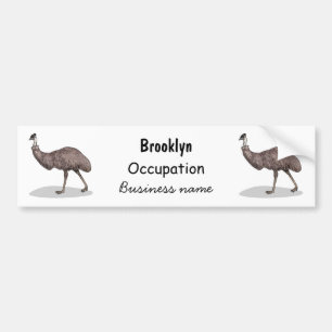 Emu vogel cartoon illustratie bumpersticker