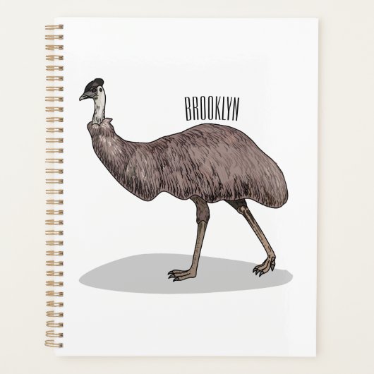 Emu vogel cartoon illustratie planner (Voorkant)