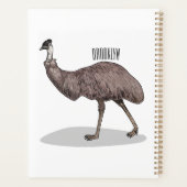 Emu vogel cartoon illustratie planner (Achterkant)