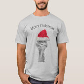 Emu Vogel Grappig Kerst Emo Dier Kerstmis Kerstman T-shirt (Voorkant)