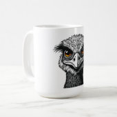 Emu vogel hoofd koffiemok (Voorkant links)