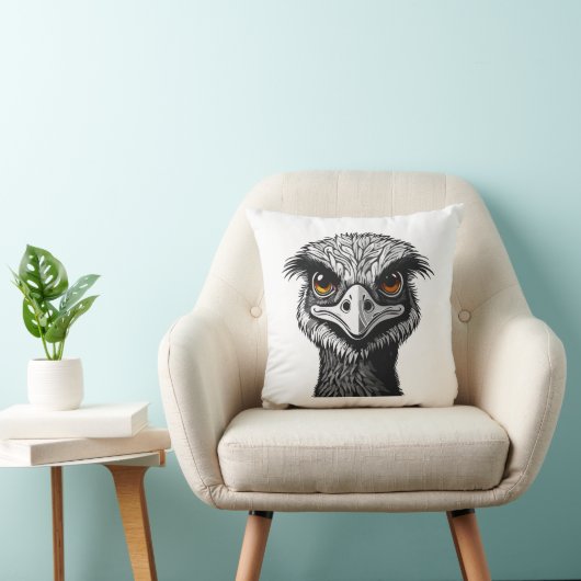 Emu vogel hoofd kussen (Stoel)