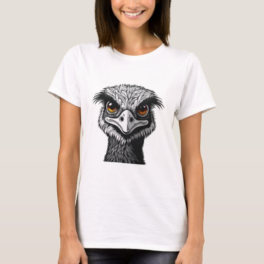 Emu vogel hoofd t-shirt (Voorkant)