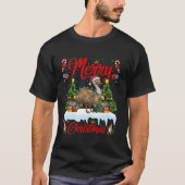 Emu Vogel Kerstboom Verlichting Santa Hat Emu Kers T-shirt (Voorkant)
