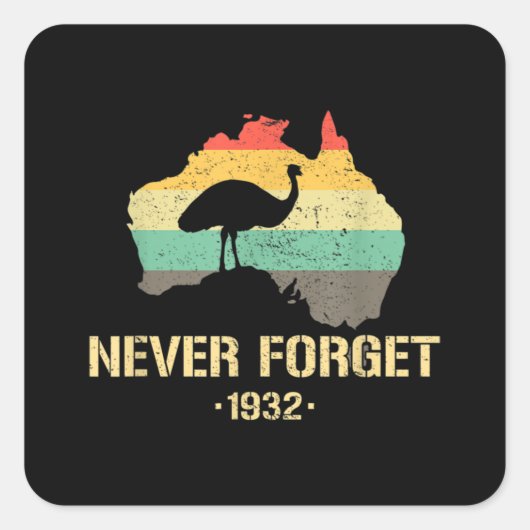 Emu War 1932 Funny Australia History Vierkante Sticker (Voorkant)