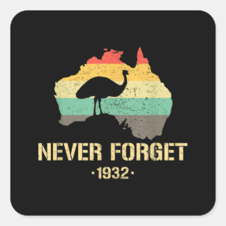 Emu War 1932 Funny Australia History Vierkante Sticker