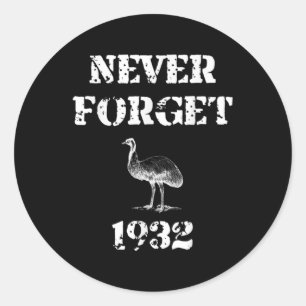 Emu War 1932 Vergeet het nooit Ronde Sticker
