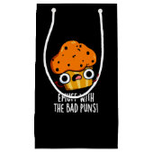 Emuff met Bad Puns Food Muffin Pun Dark BG Klein Cadeauzakje (Voorkant)