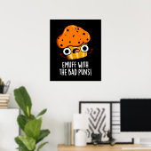 Emuff met Bad Puns Food Muffin Pun Dark BG Poster (Thuiskantoor)