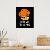 Emuff met Bad Puns Food Muffin Pun Dark BG Poster (Keuken)