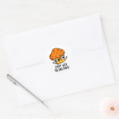 Emuff met Bad Puns Food Muffin Pun Ronde Sticker (Envelop)