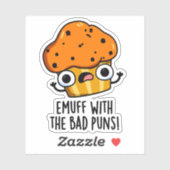 Emuff met Bad Puns Food Muffin Pun Sticker (Vel)