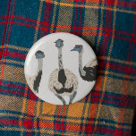 Emus Vogelliefhebbers geïllustreerd Ronde Button 5,7 Cm<br><div class="desc">Show je liefde voor emoes en andere vliegenloze vogels af met deze speld of knop. Het is een realistische stijl illustratie van drie menu's.</div>