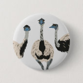 Emus Vogelliefhebbers geïllustreerd Ronde Button 5,7 Cm (Voorkant)