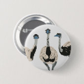 Emus Vogelliefhebbers geïllustreerd Ronde Button 5,7 Cm (Voorkant /achterkant)