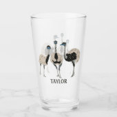 Emus Vogelliefhebbers gepersonaliseerd Glas (Voorkant)
