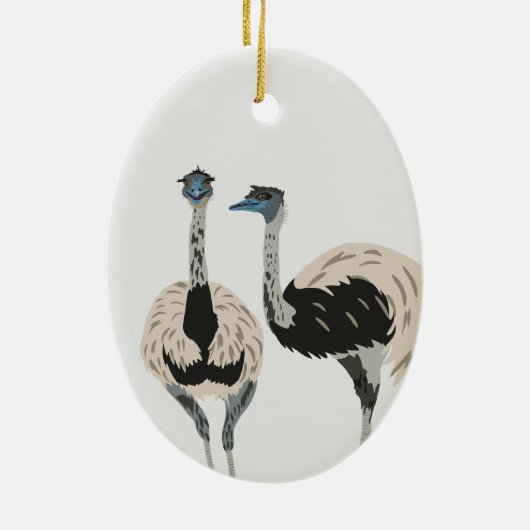 Emus Vogelliefhebbers gepersonaliseerd Keramisch Ornament (Achterkant)
