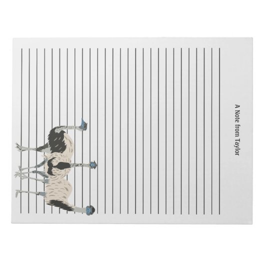 Emus Vogelliefhebbers gepersonaliseerd Notitieblok (Voorkant)