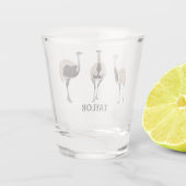 Emus Vogelliefhebbers gepersonaliseerd Shot Glas (Achterkant)