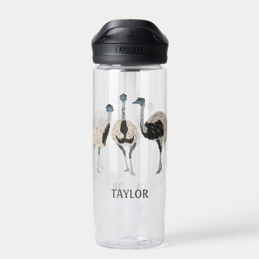 Emus Vogelliefhebbers gepersonaliseerd Waterfles (Achterkant)