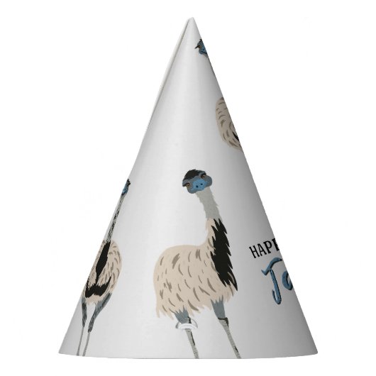 Emus Vogelliefhebbers Gepersonaliseerde Partij Feesthoedjes (Links)