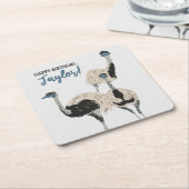 Emus Vogelliefhebbers Gepersonaliseerde Partij Kartonnen Onderzetters (Schuin)