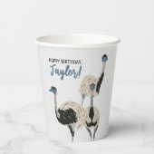 Emus Vogelliefhebbers Gepersonaliseerde Partij Papieren Bekers (Achterkant)