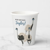 Emus Vogelliefhebbers Gepersonaliseerde Partij Papieren Bekers (Voorkant)