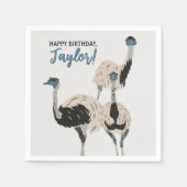 Emus Vogelliefhebbers Gepersonaliseerde Partij Servet (Voorkant)