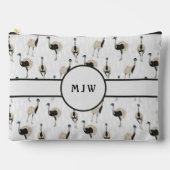 Emus Vogelliefhebbers Patroon Monogrammed Etui (Voorkant)