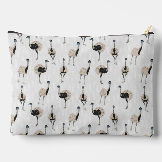 Emus Vogelliefhebbers Patroon Monogrammed Etui (Achterkant)