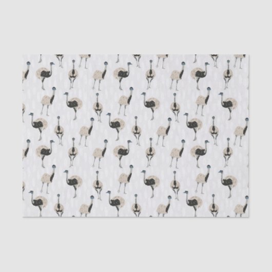 Emus vogelliefhebbers patroon tissuepapier (Voorkant)