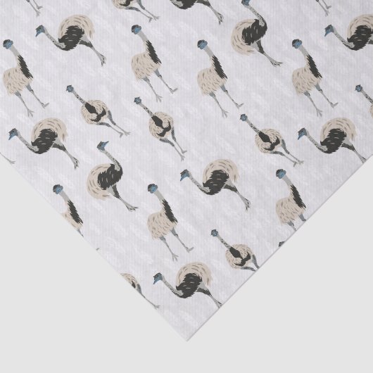 Emus vogelliefhebbers patroon tissuepapier (Detail)