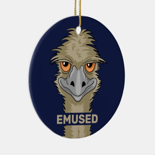 Emused Funny Emu Pun Keramisch Ornament (Rechts)