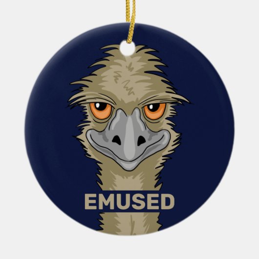 Emused Funny Emu Pun Keramisch Ornament (Voorkant)