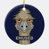 Emused Funny Emu Pun Keramisch Ornament (Achterkant)