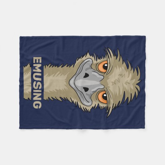 Emusing Funny Emu Pun Fleece Deken (Voorkant (Horizontaal))