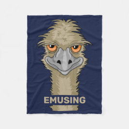 Emusing Funny Emu Pun Fleece Deken
