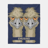 Emusing Funny Emu Pun Medium Blue Fleece Blanket (Voorkant)