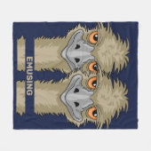 Emusing Funny Emu Pun Medium Blue Fleece Blanket Deken (Voorkant (Horizontaal))