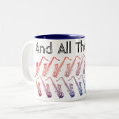 En al dat Jazz Pattern Tweekleurige Koffiemok (Voorkant links)