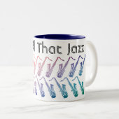 En al dat Jazz Pattern Tweekleurige Koffiemok (Voorkant rechts)