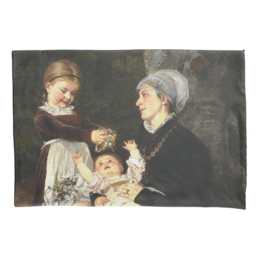En Ammes Besøg - Bertha Wegmann Schone Kunsten Kussensloop (Voorkant)
