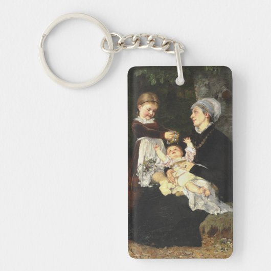 En Ammes Besøg - Bertha Wegmann Schone Kunsten Sleutelhanger (Voorkant)
